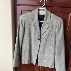 JNY Glen Plaid Cotton Blazer Sz 8